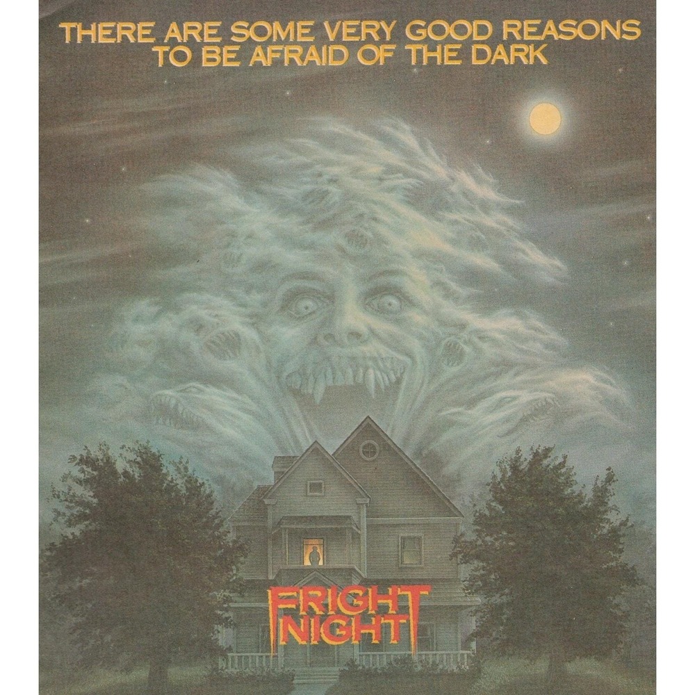 Vintage 1986 Fright Night Print Ad Horror Movie VHS Beta LaserDisc Retro Decor